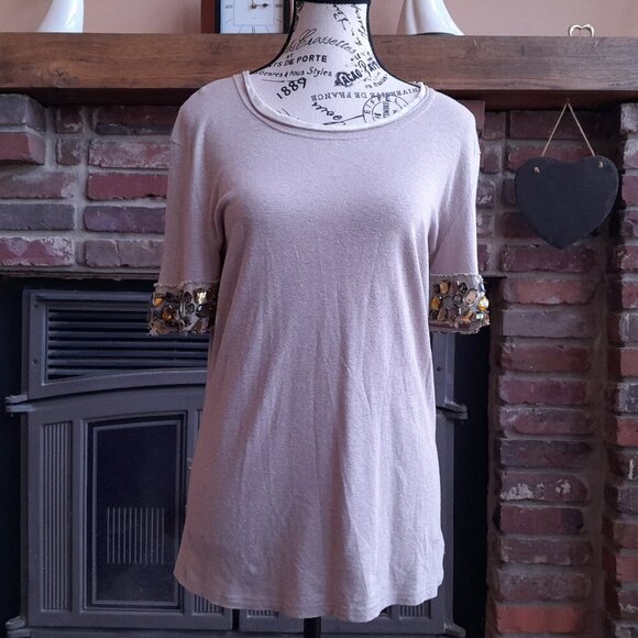 Tory Burch Tops - Tory Burch Top Cream with Gem embellishments